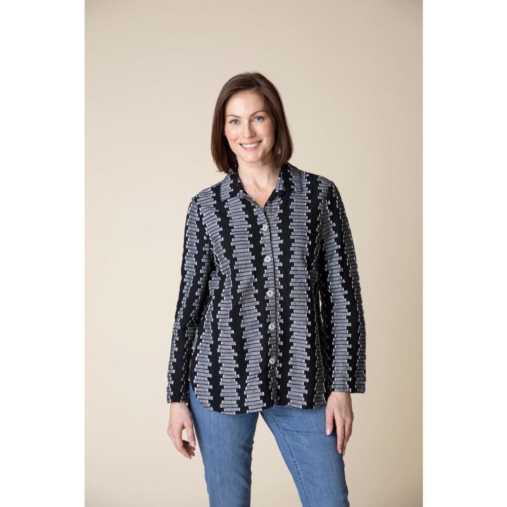 Embroidered Cotton Wrap Around Shirt